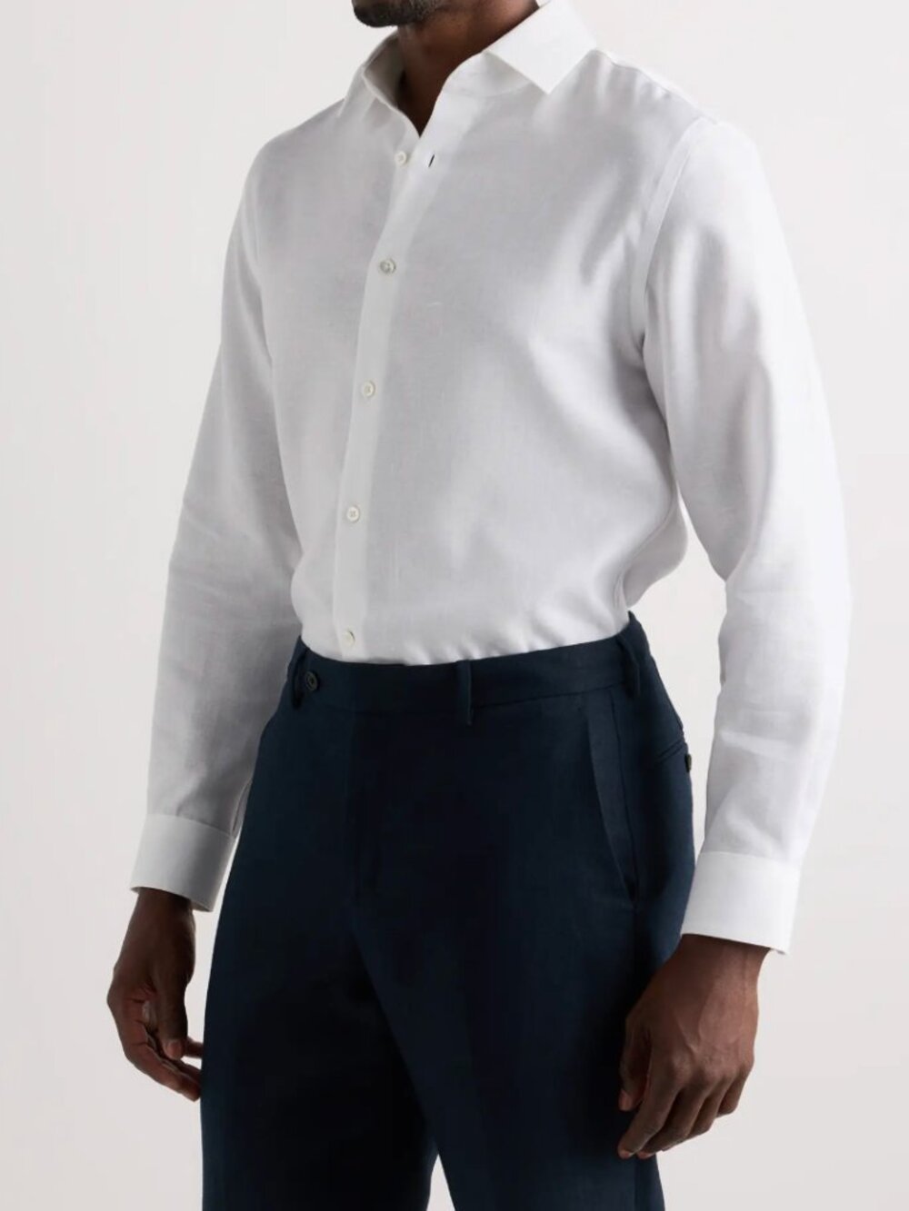 Quince men's 100% European Linen Wrinkle-Resistant Dress Shirt White Medium
